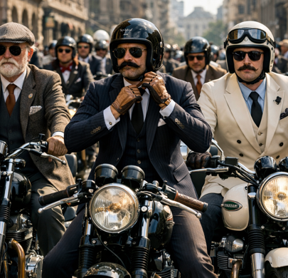Stylová gentleman ride s vozy a skútry Vespa